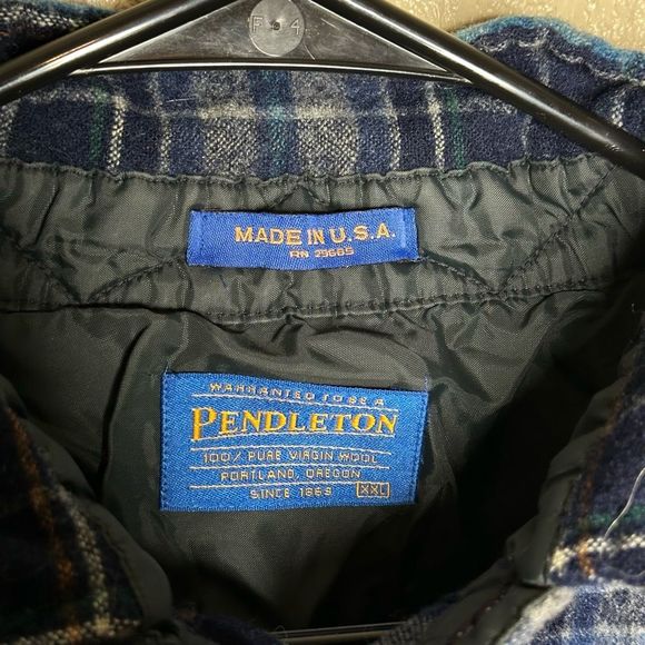 Pendleton USA Made Blue Board Short Flannel - Picture 3 of 4